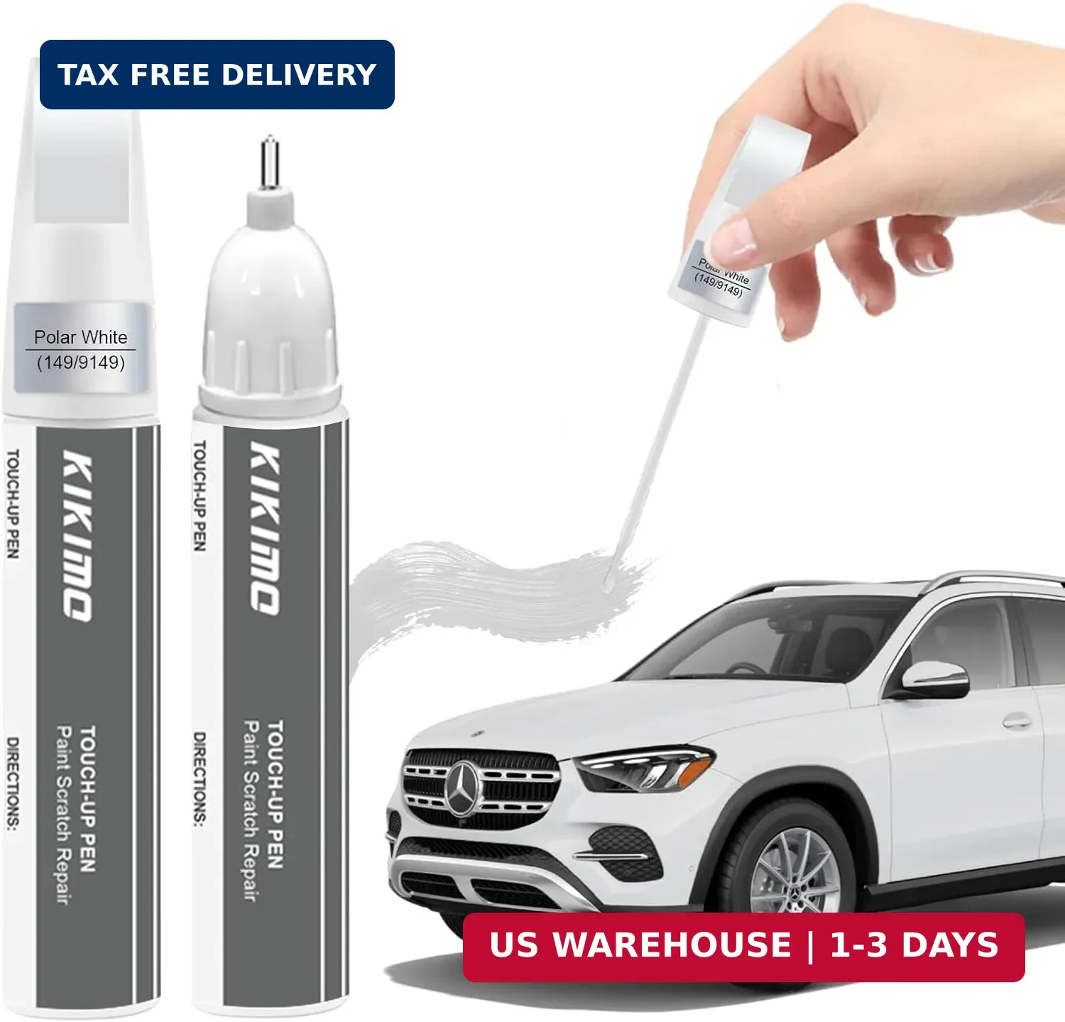 KIKIMO for Mercedes-Benz Touch Up Paint(Polar White(149/9149)), Car Paint Repair
