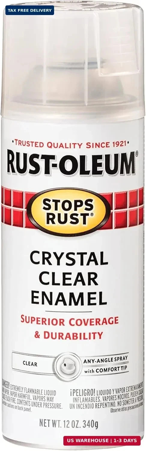 (2 pack) Rust-Oleum 7701830 Stops Rust Spray Paint, 12 oz, Gloss Crystal Clear