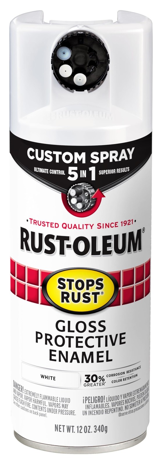 Rust Oleum Stops Rust 12 Ounce Spray Paint Gloss White 5 In 1 Custom Spray