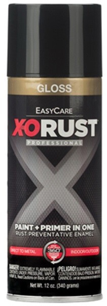 X-O Rust XOP2-AER Gloss Black Anti-Rust Enamel Spray Paint- Pack of 1