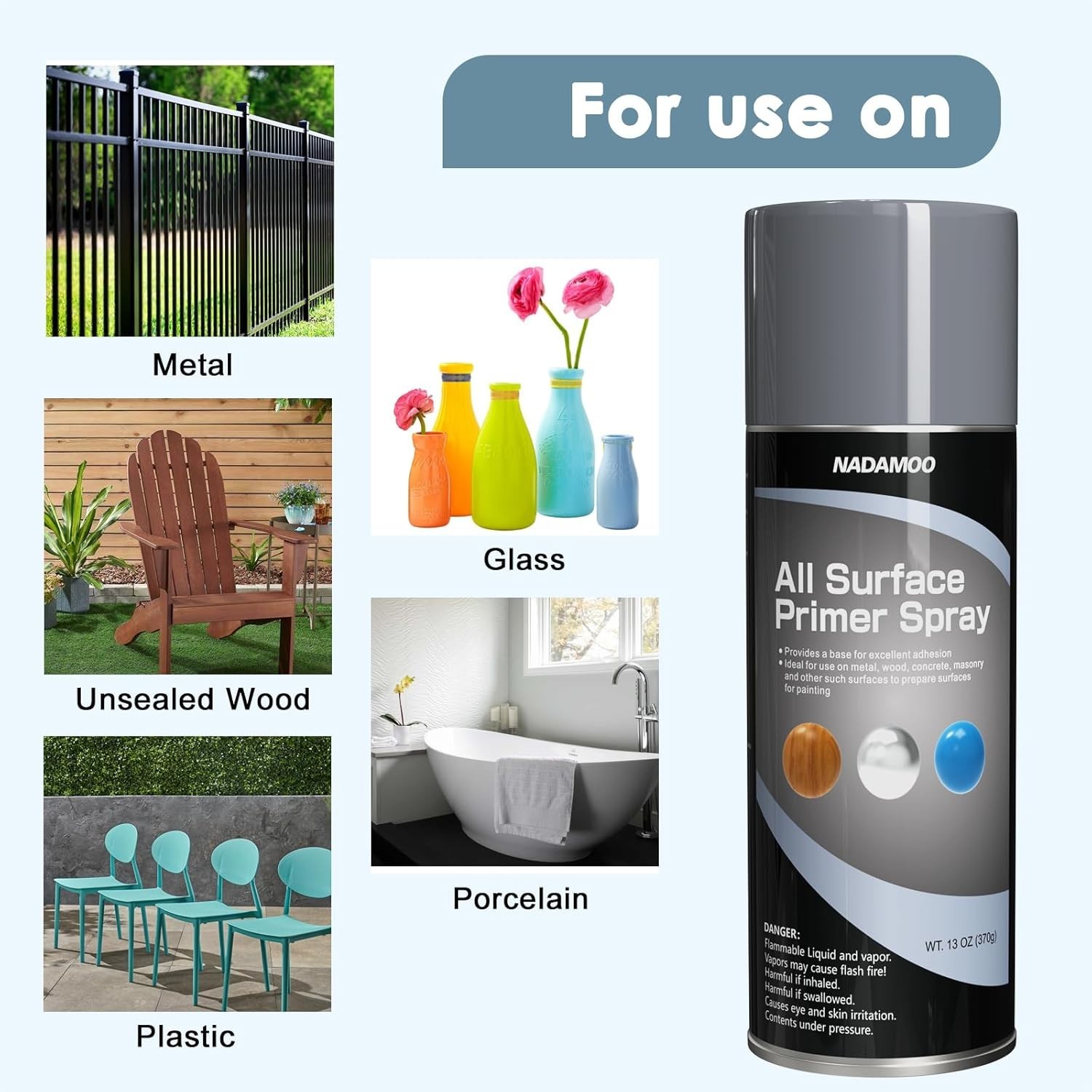 All Surface Primer Spray One-Part Epoxy Primer Matte Gray 4 Cans Enhance