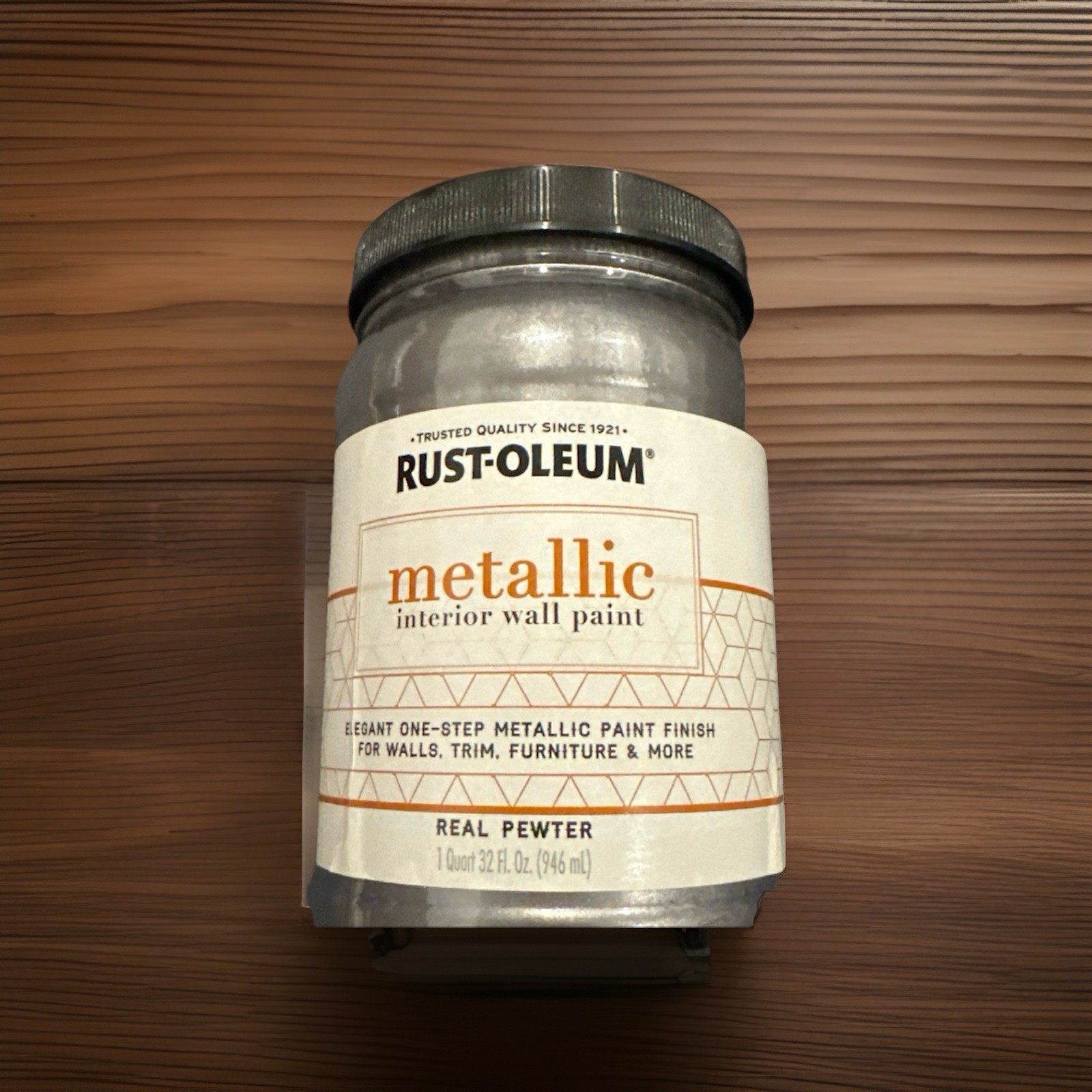 Rust-Oleum Metallic Interior Wall Paint Real Pewter 1 Quart
