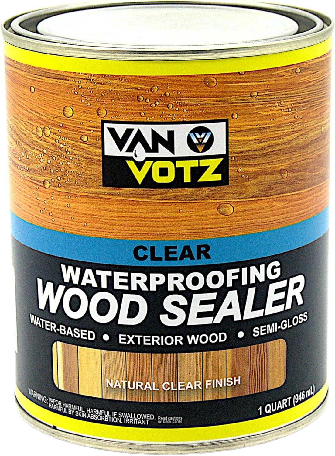 Van Votz Waterproof Wood Sealer Clear Outdoor 1 qt Varnish UV Protect Deck Fence