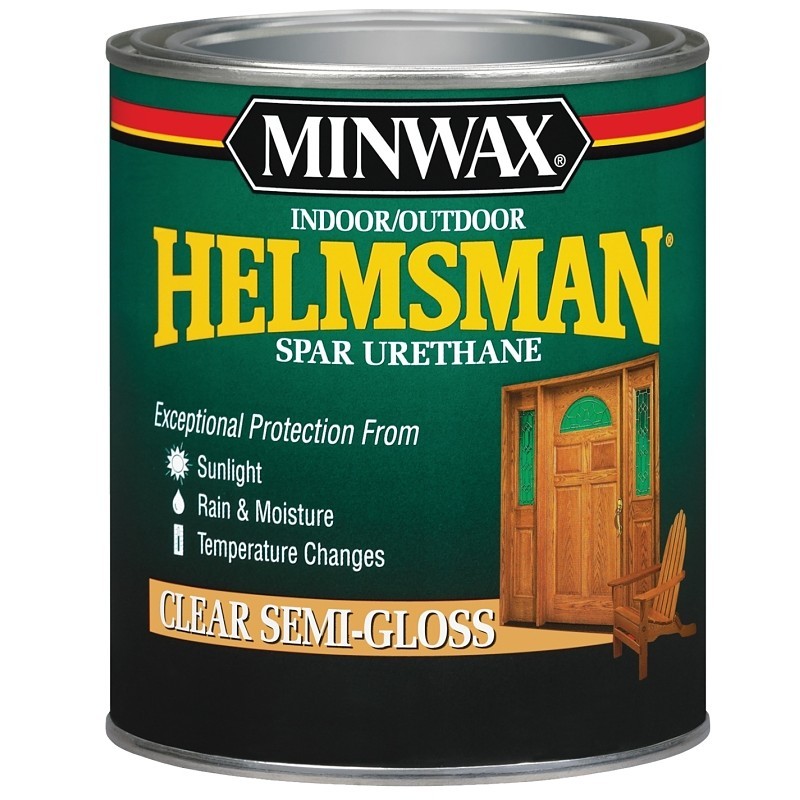 Minwax 63210444 Spar Varnish, Semi-Gloss, Clear, Liquid, 1 qt, Can