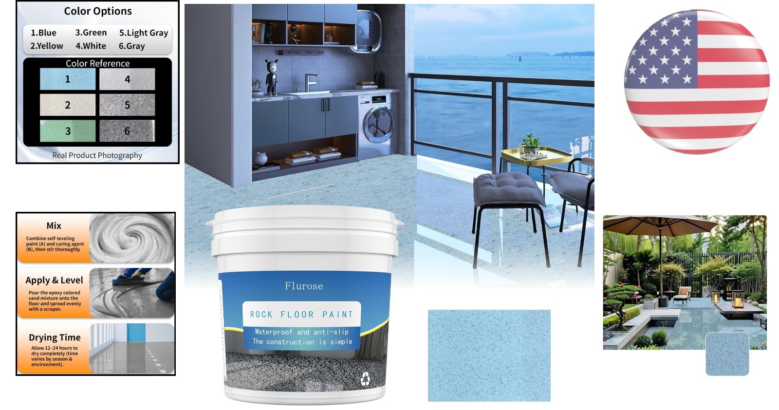 Quick Drying Colored Epoxy Floor Paint 35oz – Perfect for Interior & Exterior