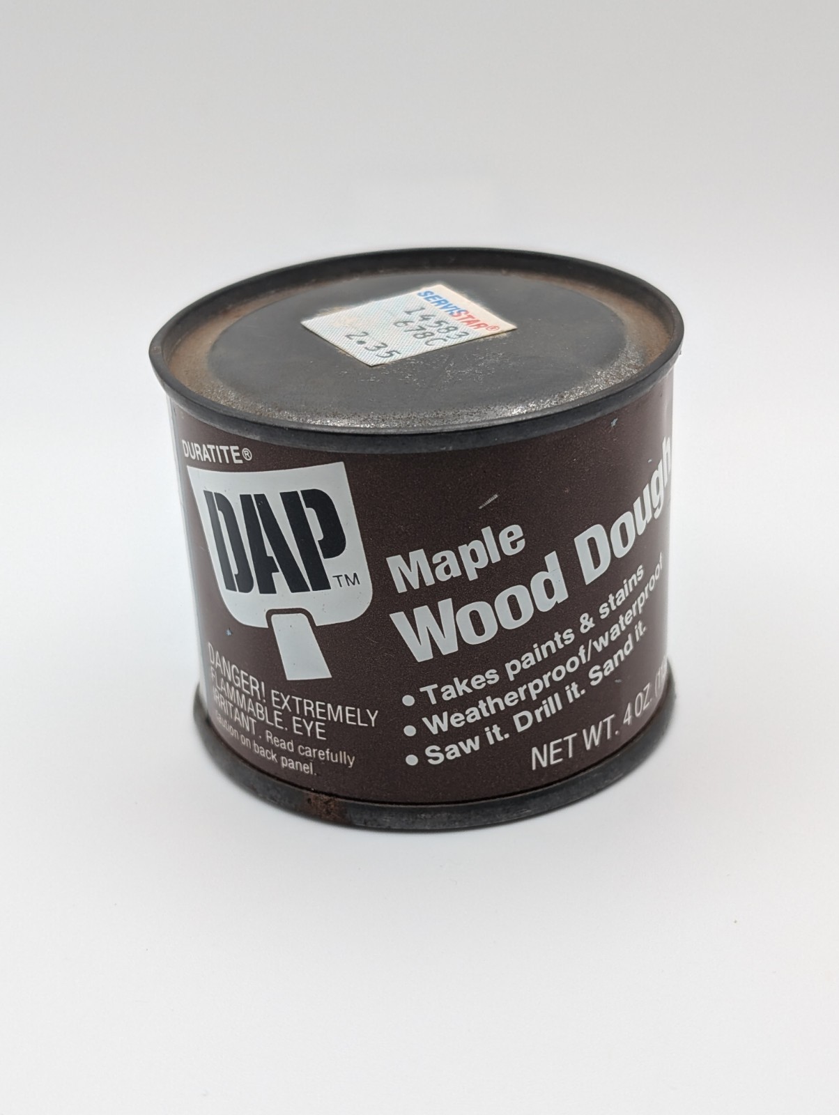 Vintage 1980’s New Old Stock Sealed Duratite DAP Maple Wood Dough 4 Oz. Can