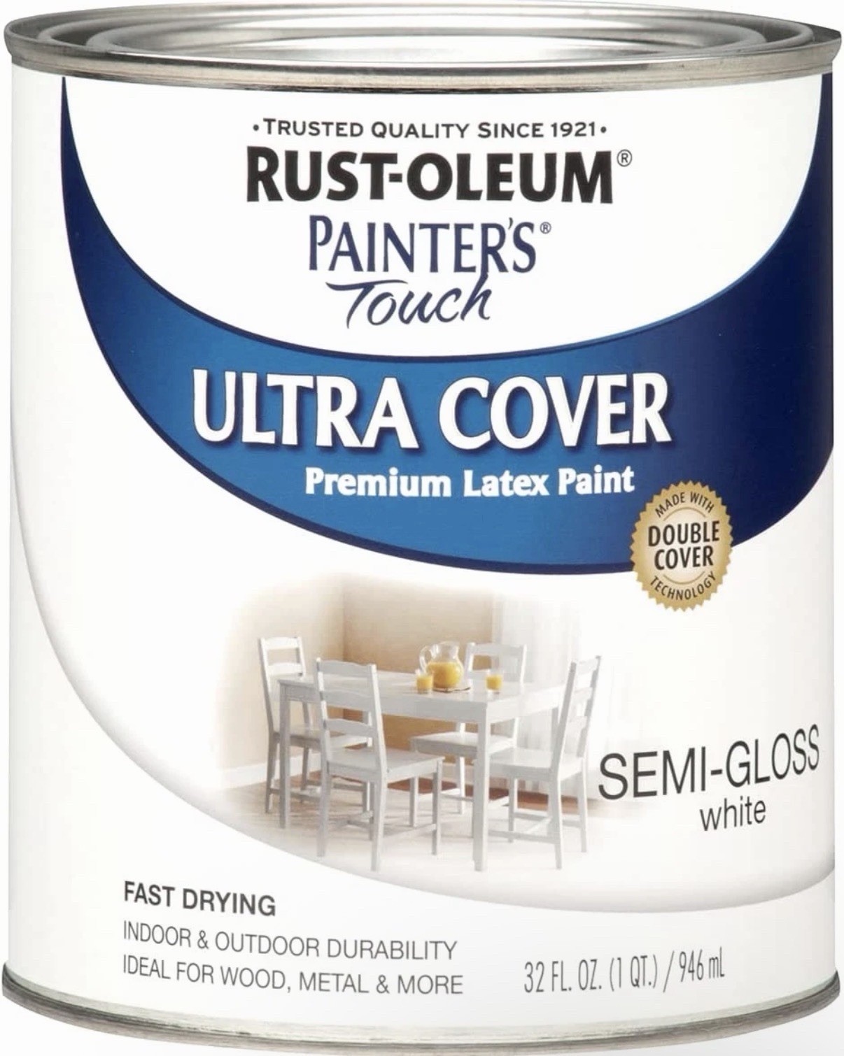 1993502 Painter’s Touch Multi-Purpose Paint, Semi-Gloss White, 32 Fl Oz