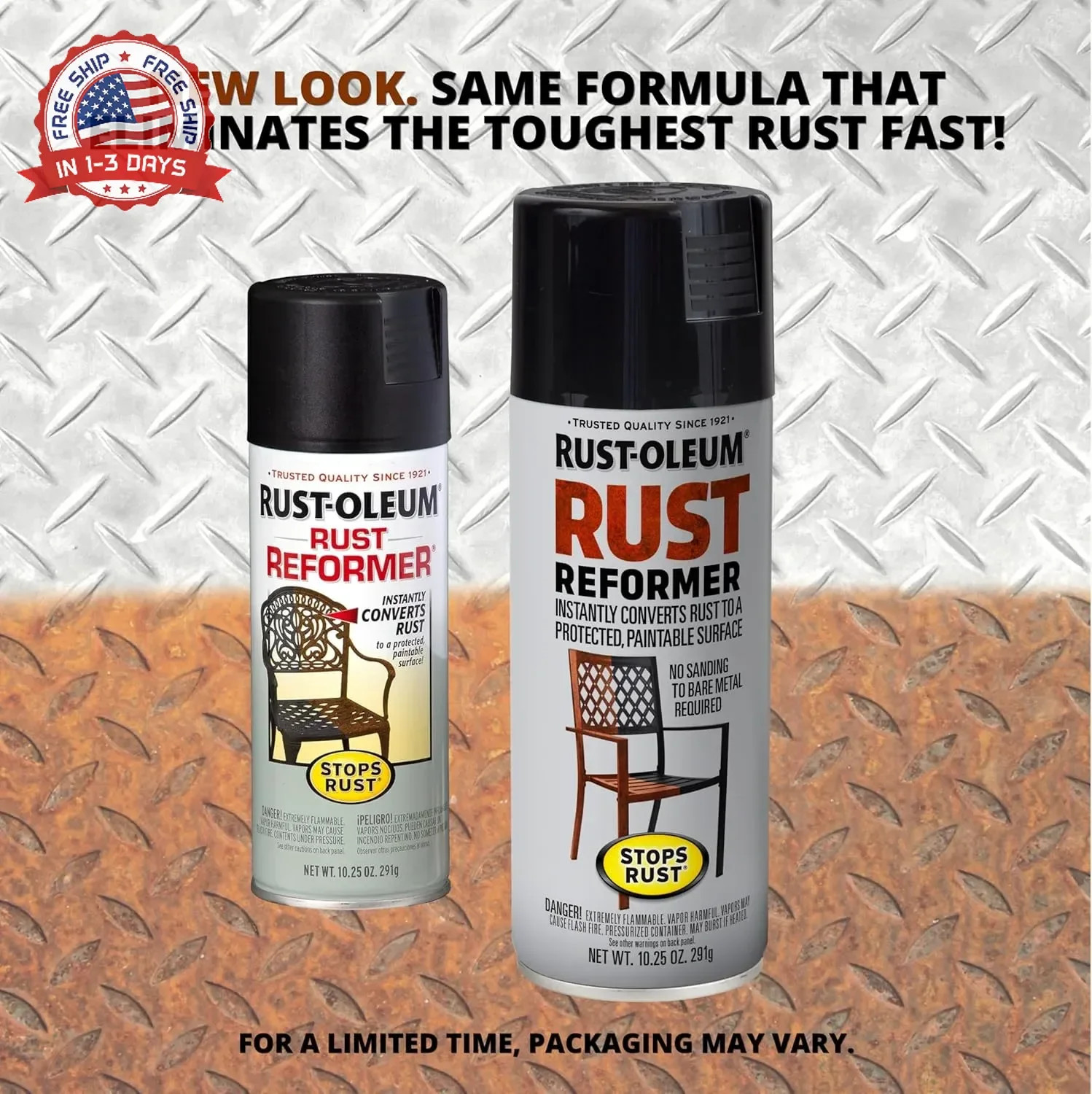 Rust-Oleum 215215-6PK Stops Rust Rust Reformer Spray, 10.25 oz, Black, 6 Pack