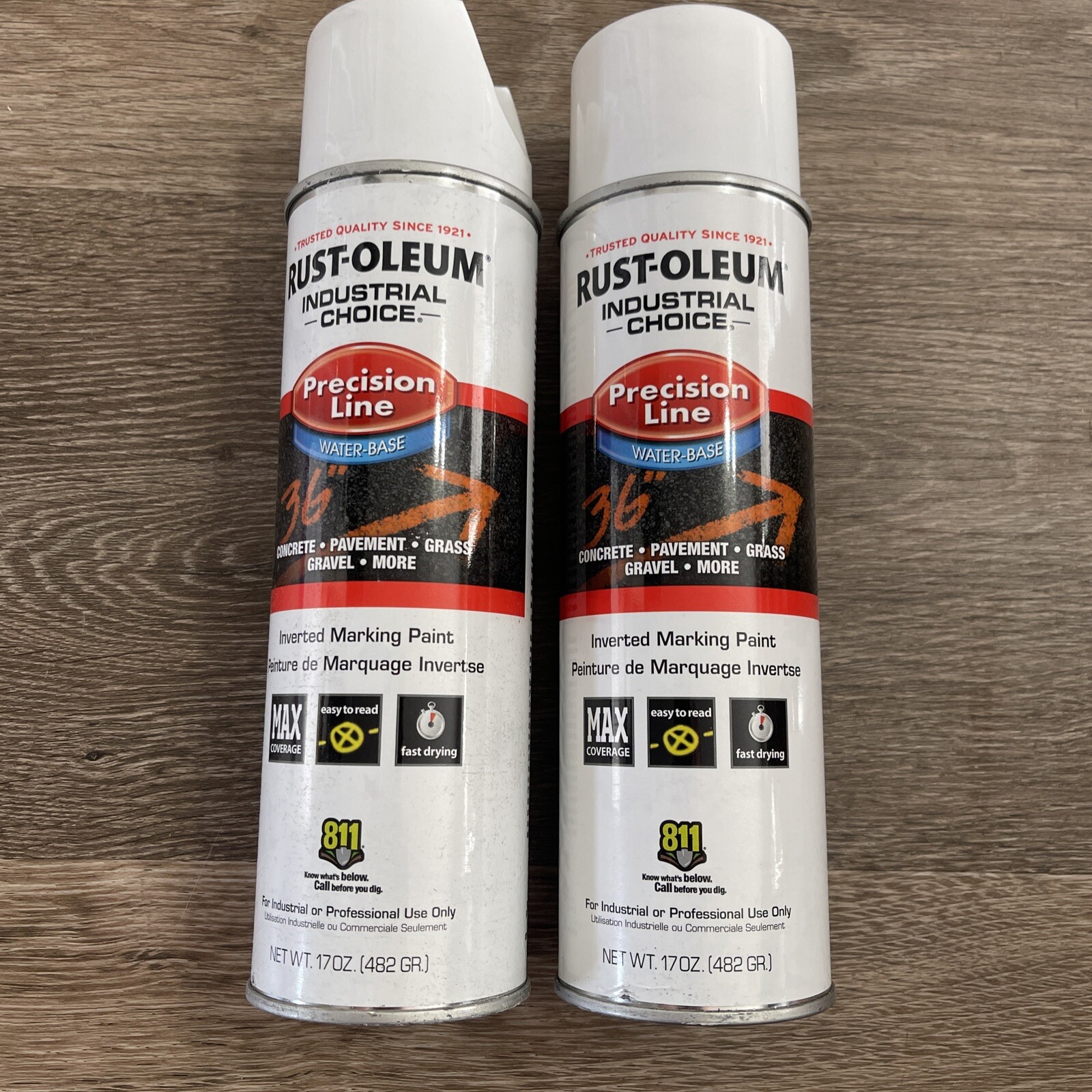 Rust-Oleum 203039 Inverted Marking Paint, 17 Oz., White, Water -Based 2 PACK