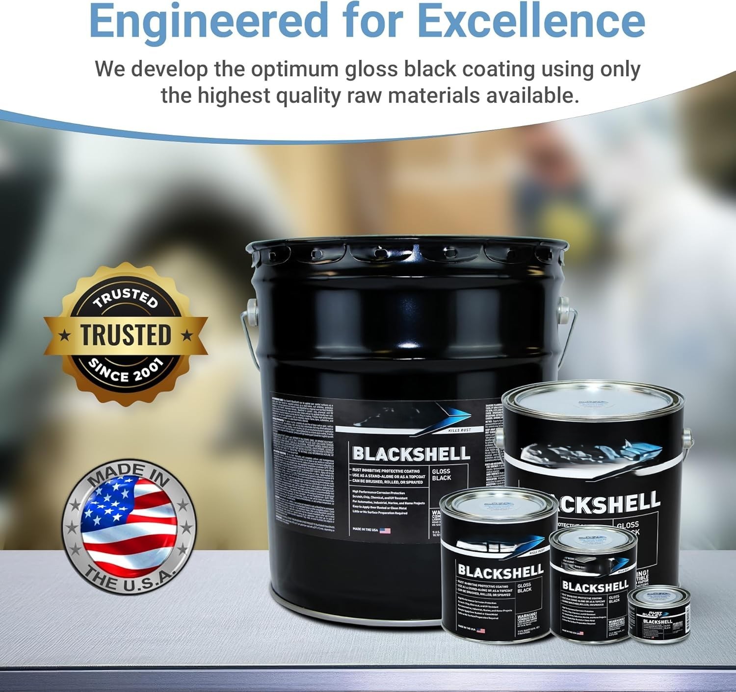 NEW Gloss Black Corrosion Preventive Coating UV Resistant Rust Proof Paint 1Qt