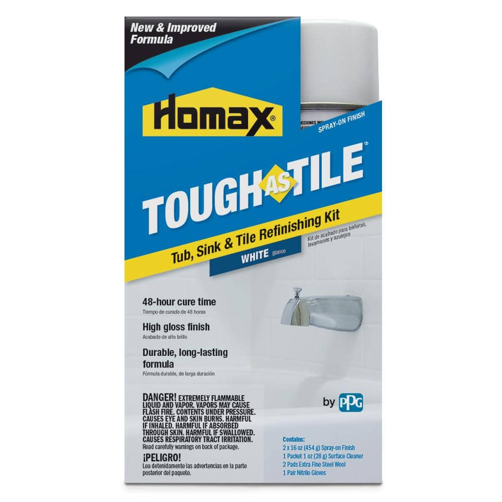 Tile Aerosol Spray Refinishing Kit High Gloss Porcelain Repair Tougher 32 oz