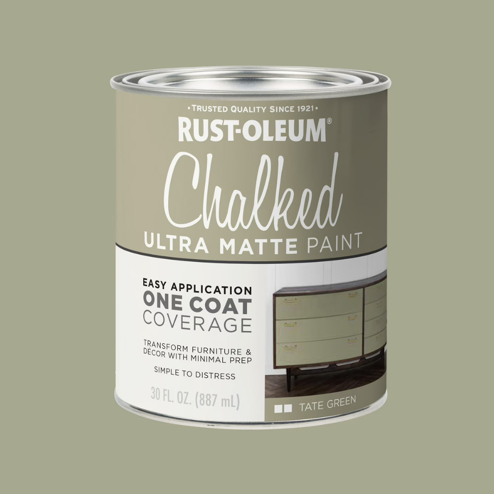 Rust-Oleum Chalked Ultra Matte Paint, Tate Green 32oz Quart Interior Wood Metal