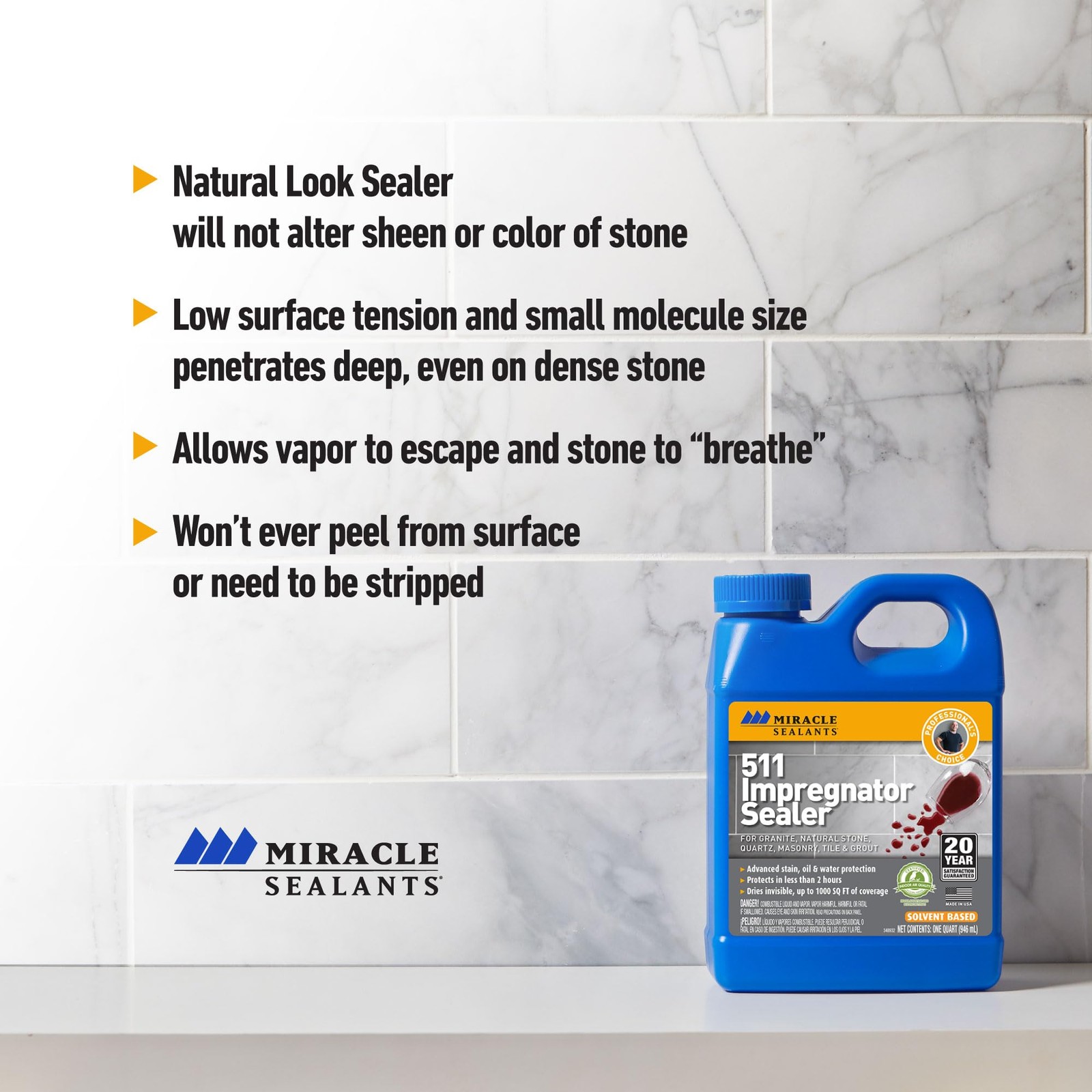 511 Impregnator Advanced Penetrating Sealer for Countertops, Stone, Tile & Gr…
