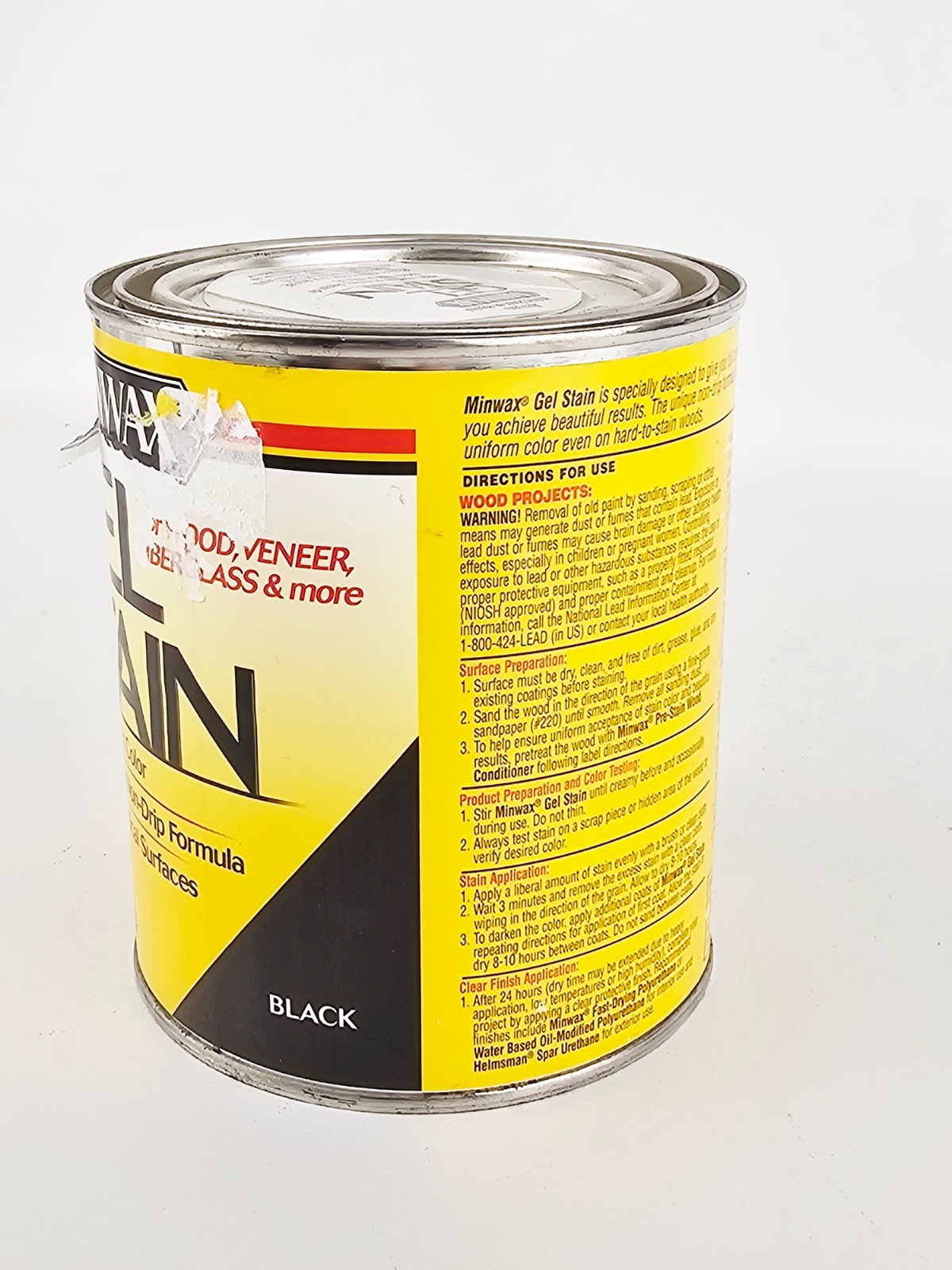 Minwax Gel Stain Interior Wood Finish Oil Based Black 1 Quart