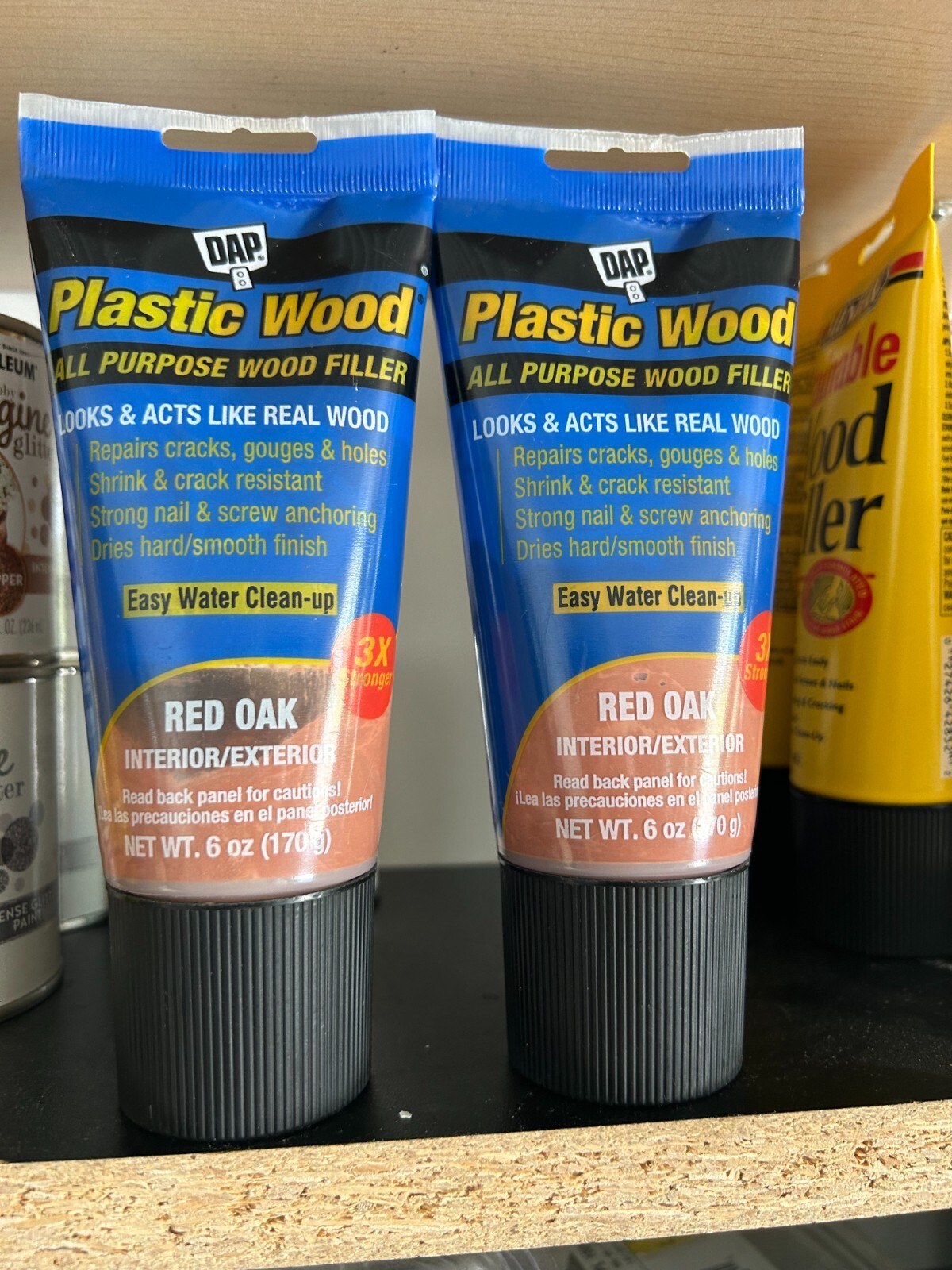2-pack lot DAP 583 00583 6oz Red Oak Latex Plastic Wood Filler Hol Crack Repair
