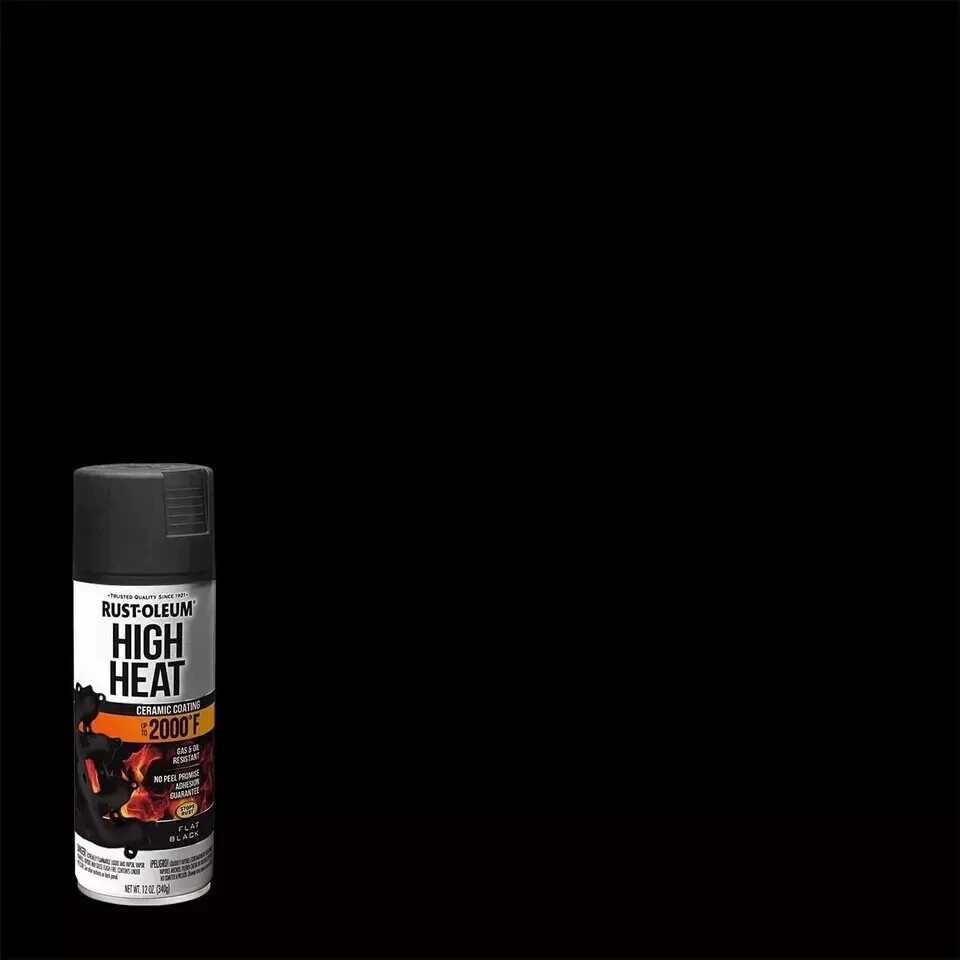 HIGH HEAT Flat Black Automotive Spray Paint Oil Resistant Exhaust Engine Enamel