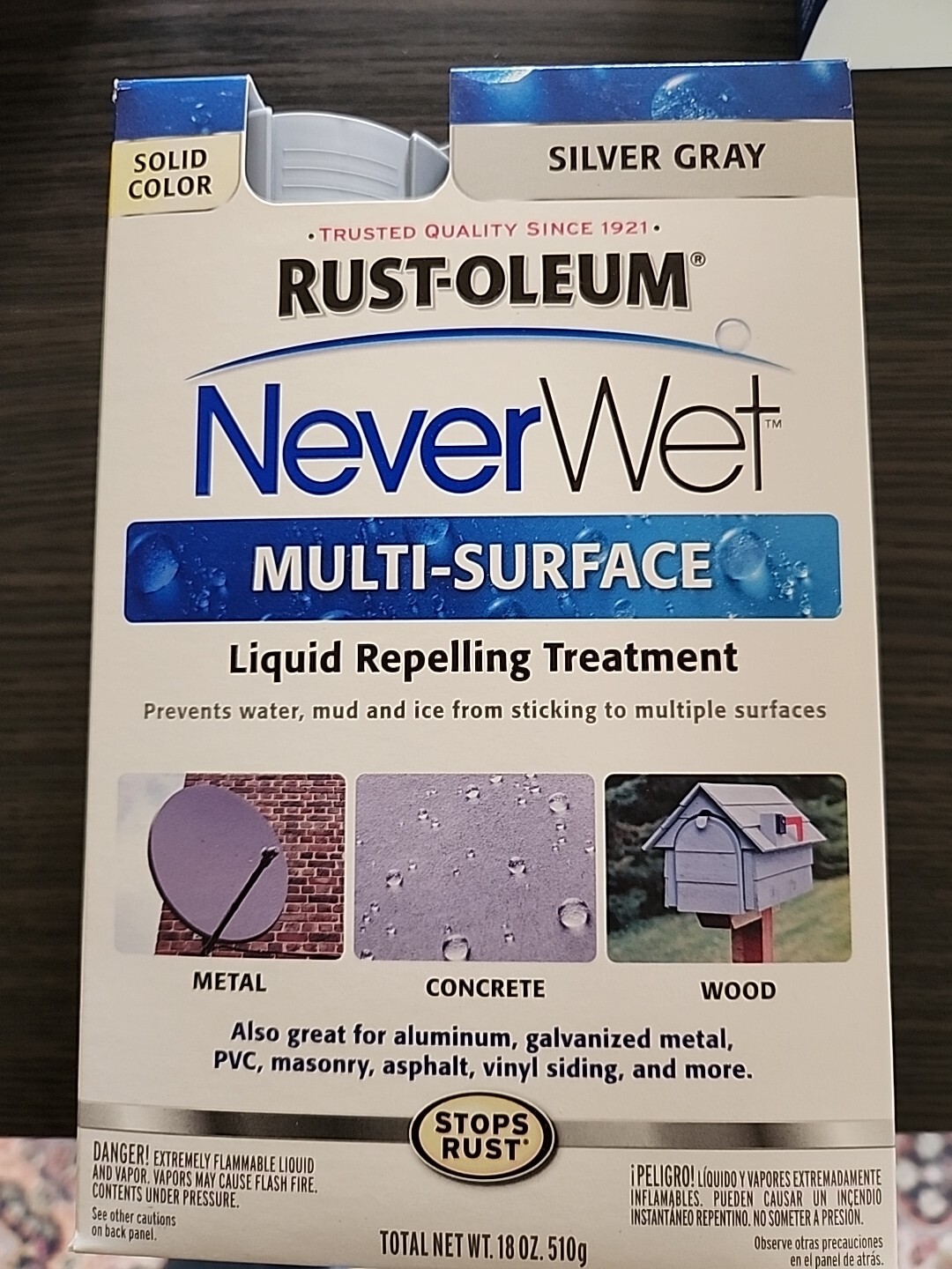 NEW Rust-Oleum 275619 Never Wet Multi Purpose Kit, Silver Gray