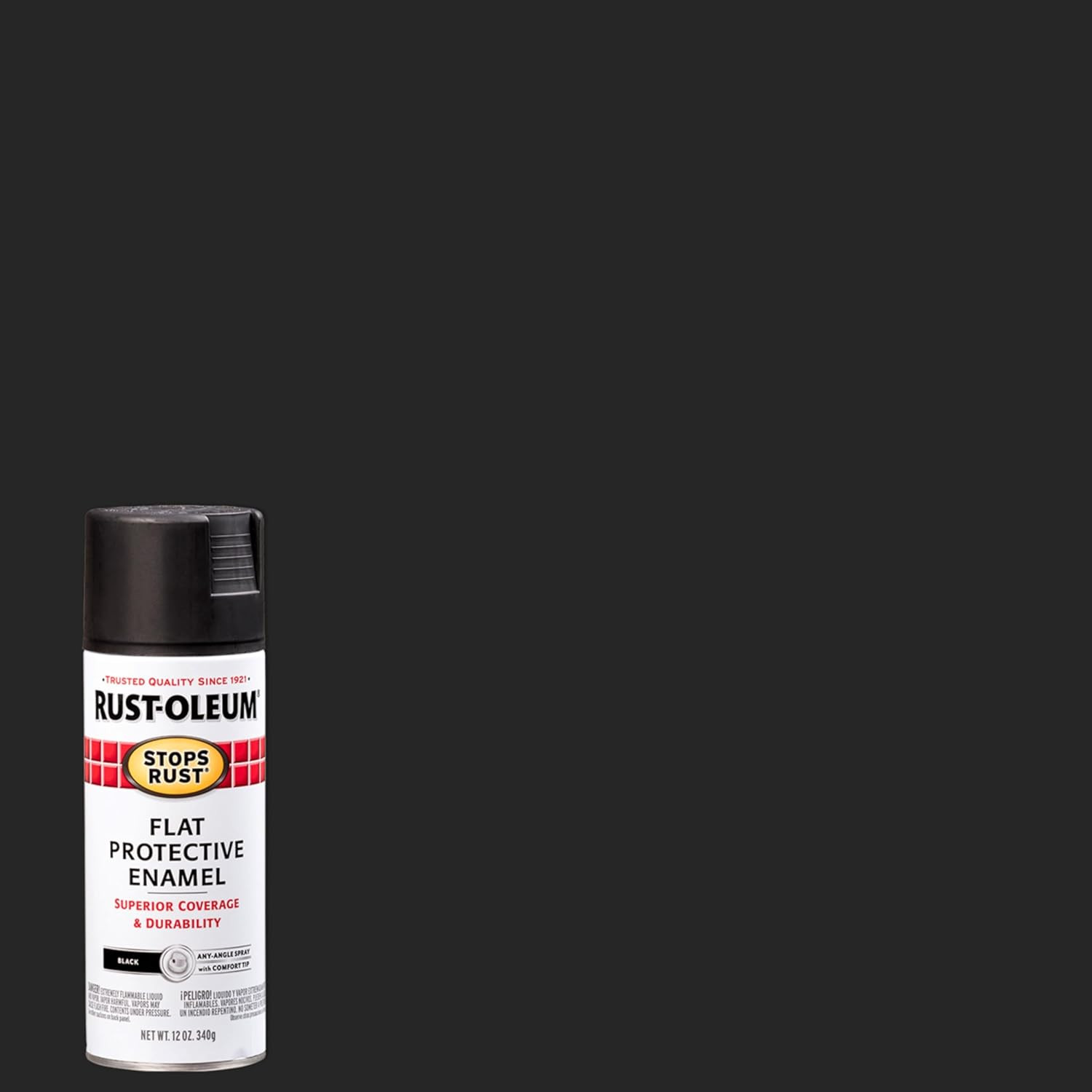 7776830-6PK Stops Rust Spray Paint, 12 Oz, Flat Black, 6 Pack