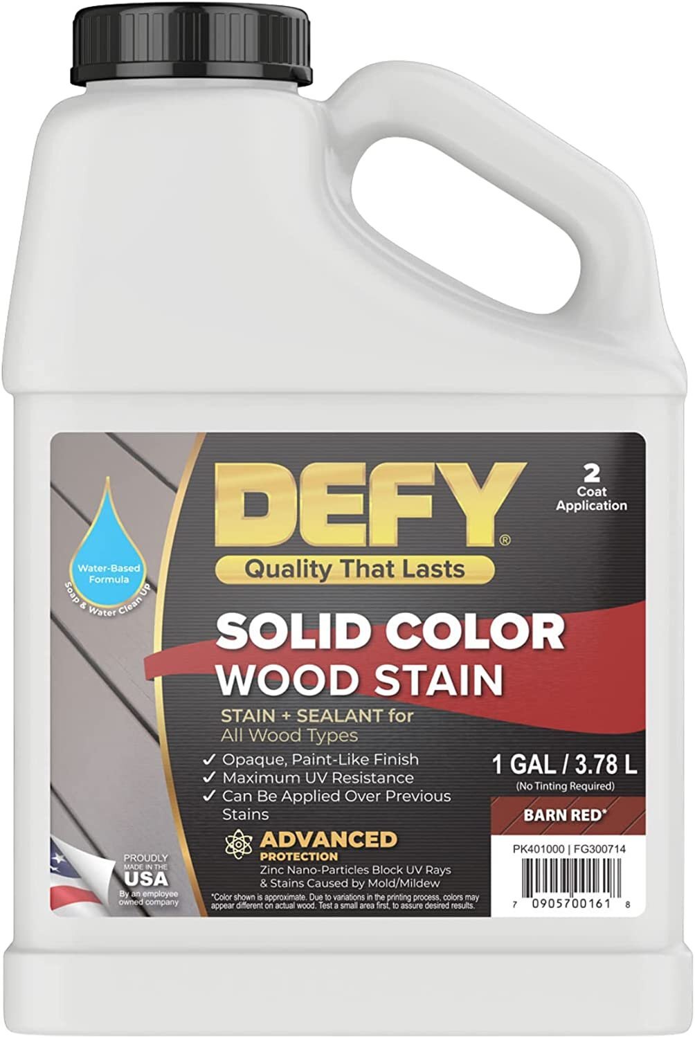 DEFY Solid Color Wood Stain Sealer – Deck Paint and Sealer for Decks, Fences,…