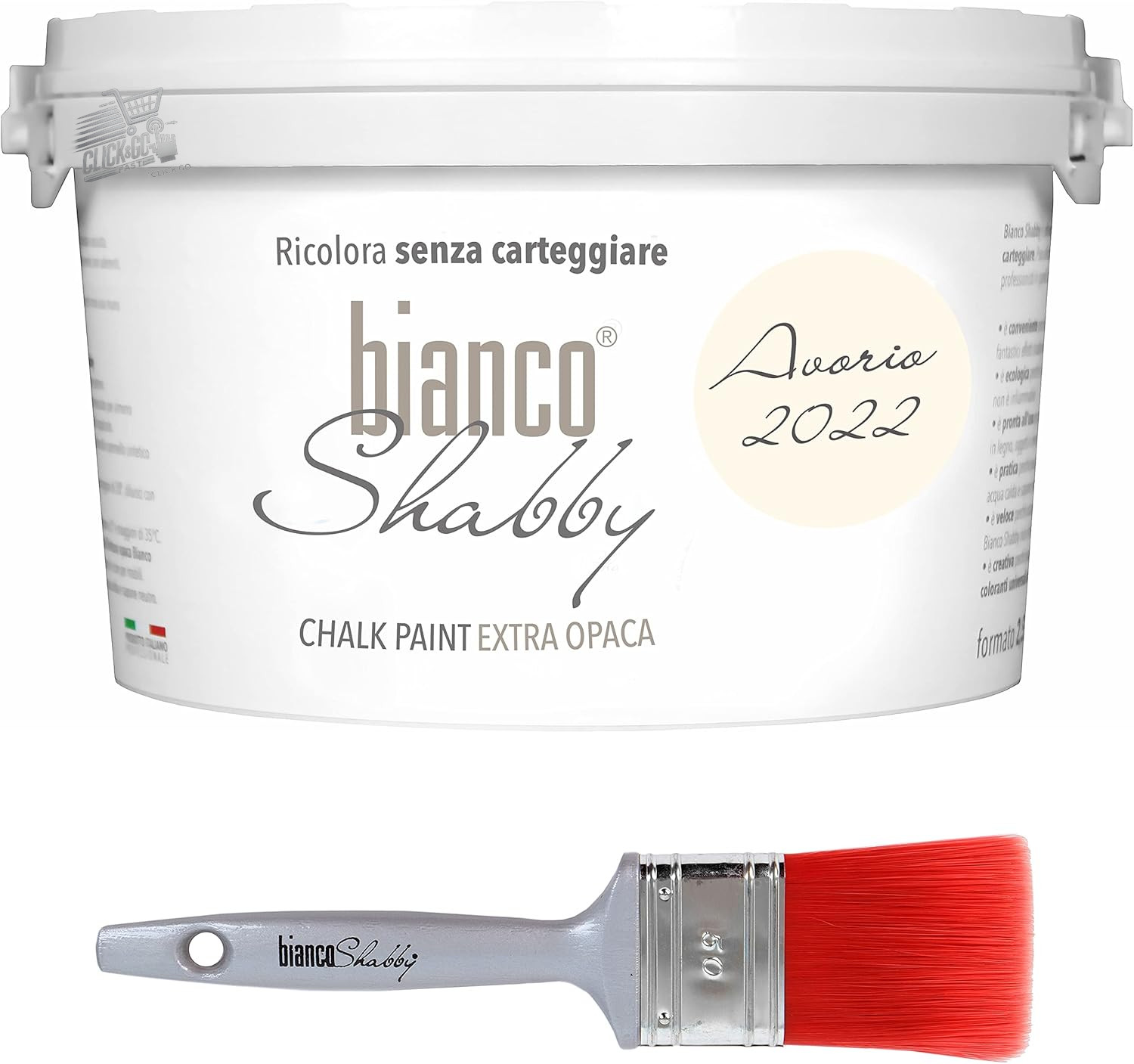 Shabby Chic Painting Ivory 2.5L Furniture Walls Chalk Paint Vintage Matte Brush