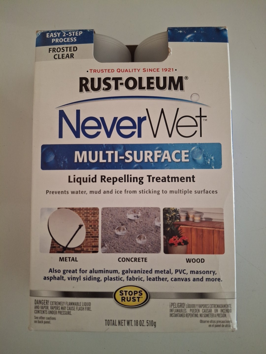 Rust-Oleum Never Wet Multi-Surface Liquid Repelling Treatment – Frosted clear