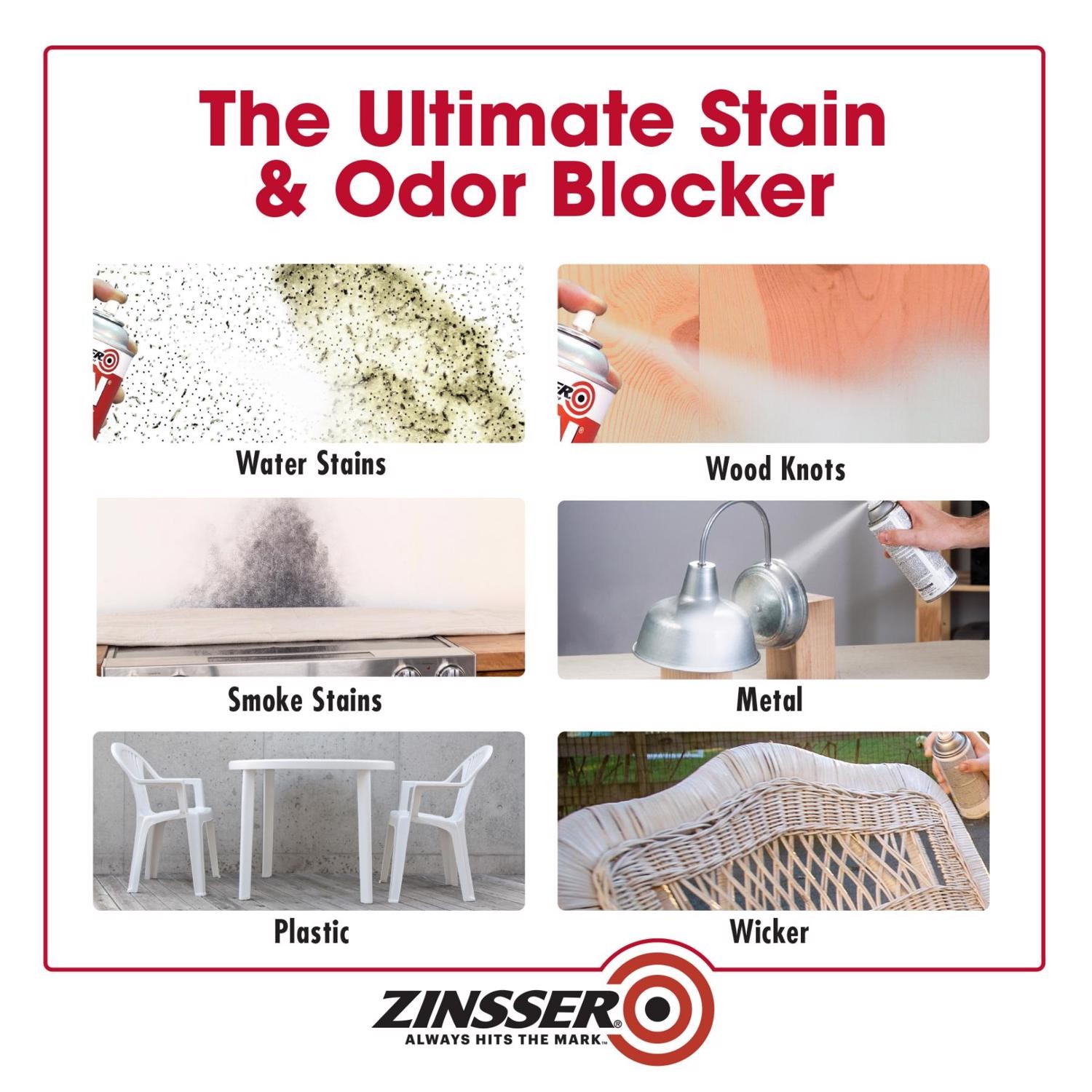 Zinsser B-I-N White Shellac-Based Spray Primer and Sealer 13 oz (Pack of 6)
