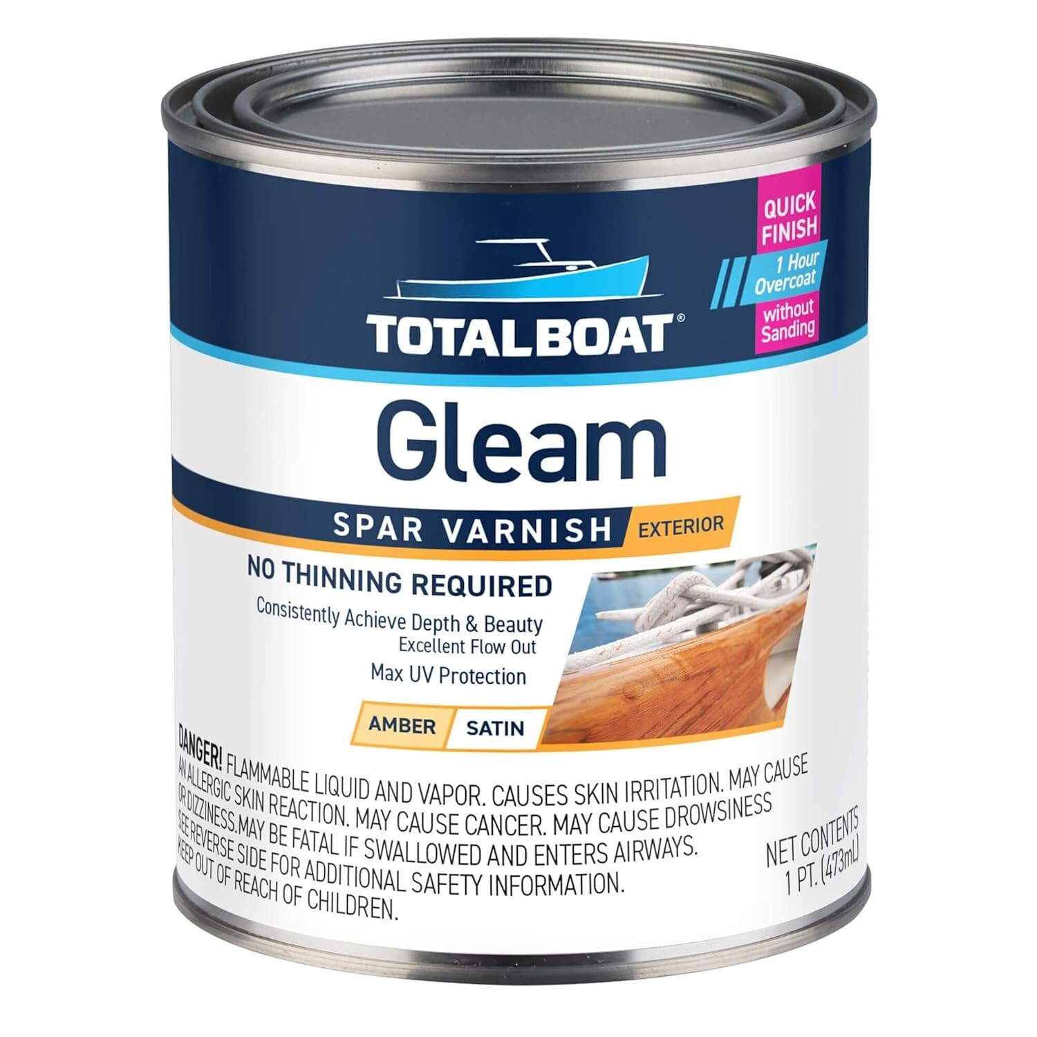 Gleam Low-Sheen Marine Varnish – Quick Drying Satin Finish for Wood & Furniture