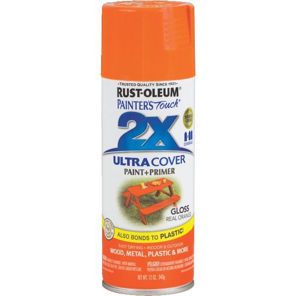 (6)-RustOleum Painter´s Touch 2X 12 OZ Orange Ultra Cover Spray Paint 249095