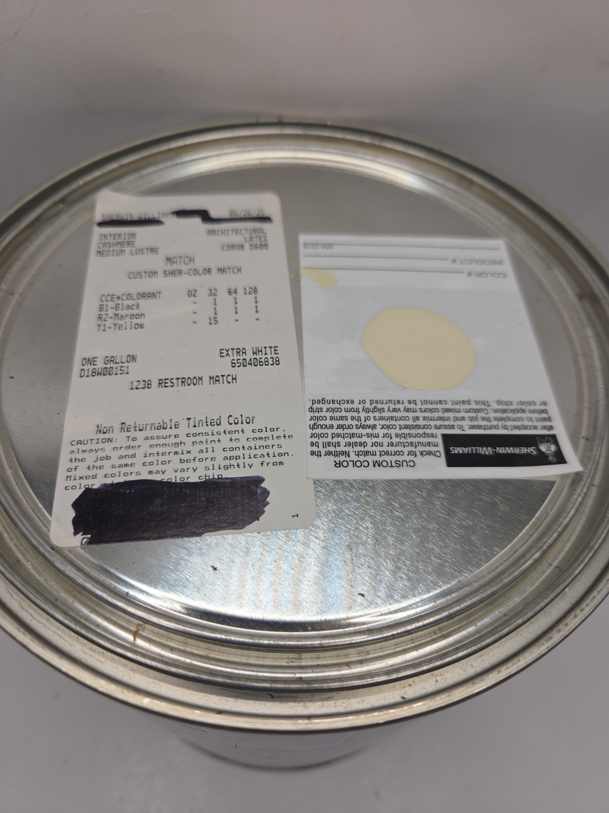 1 Gallon Sherwin Williams Cashmere Interior Medium Lustre Color 6386 Napery