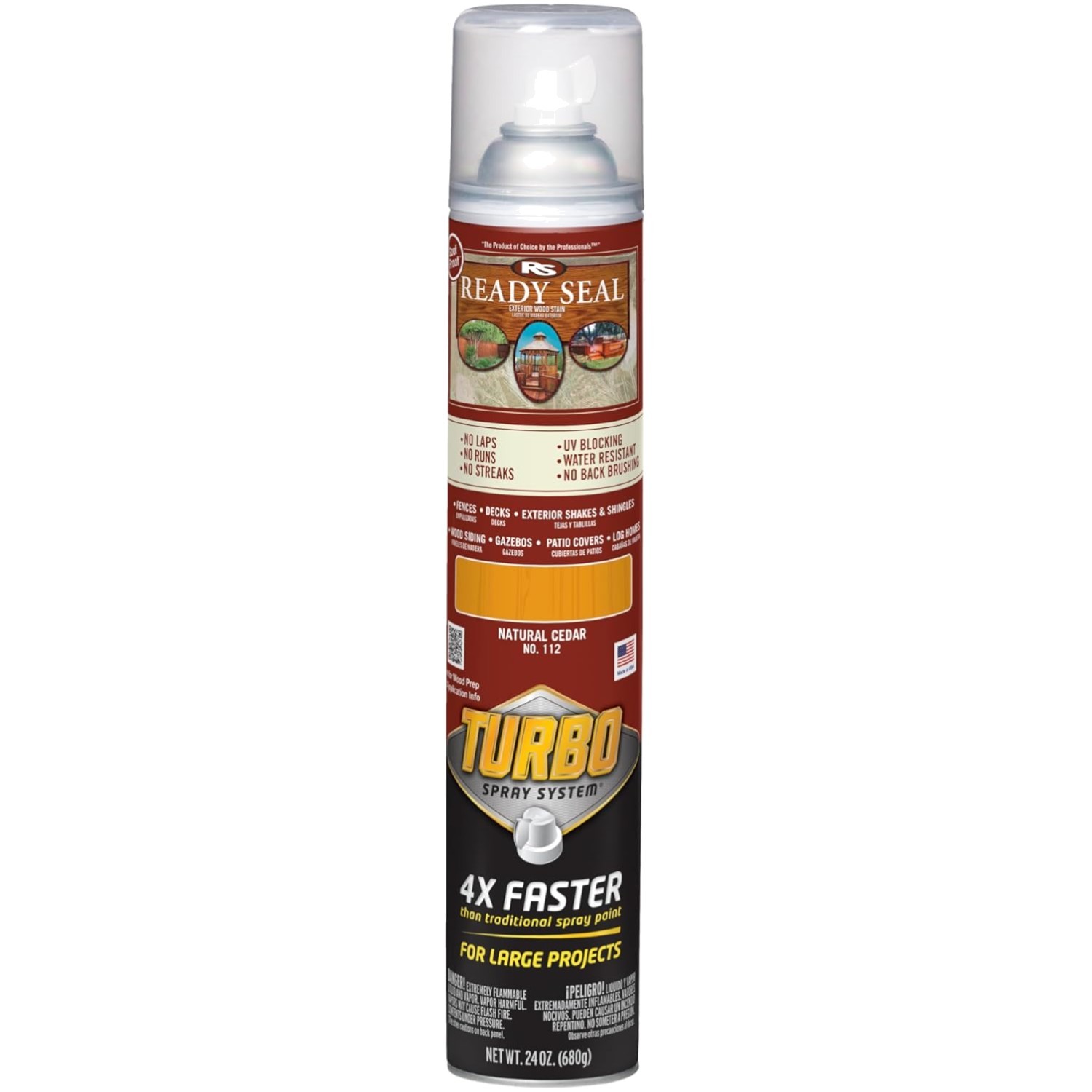 24 Oz Natural Cedar Oil-Based Wood Stain with Turbo Spray – UV & Water Resistant