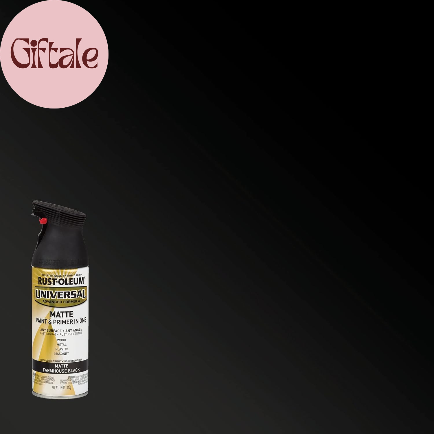 330505 Universal All Surface Spray Paint, 12 Oz, Matte Farmhouse Black