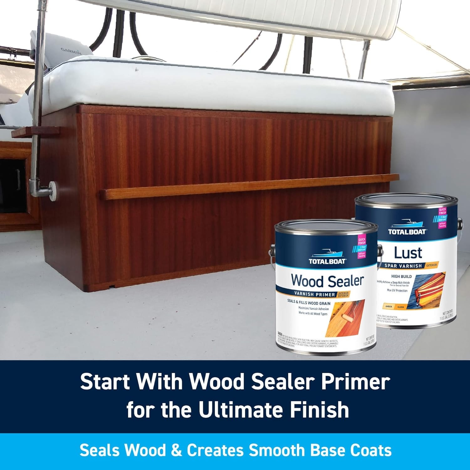 TotalBoat Lust Marine Varnish Quart – High Gloss Finish for Wood