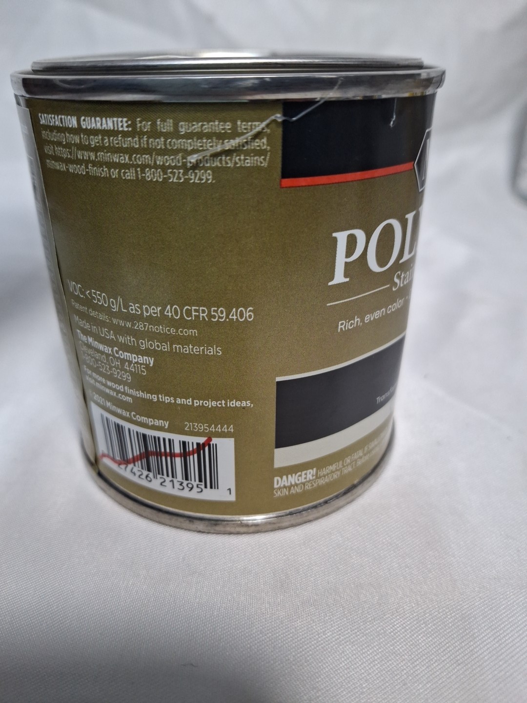 Minwax PolyShades Black Wood Stain and Polyurethane All in One, 1/2 Pint