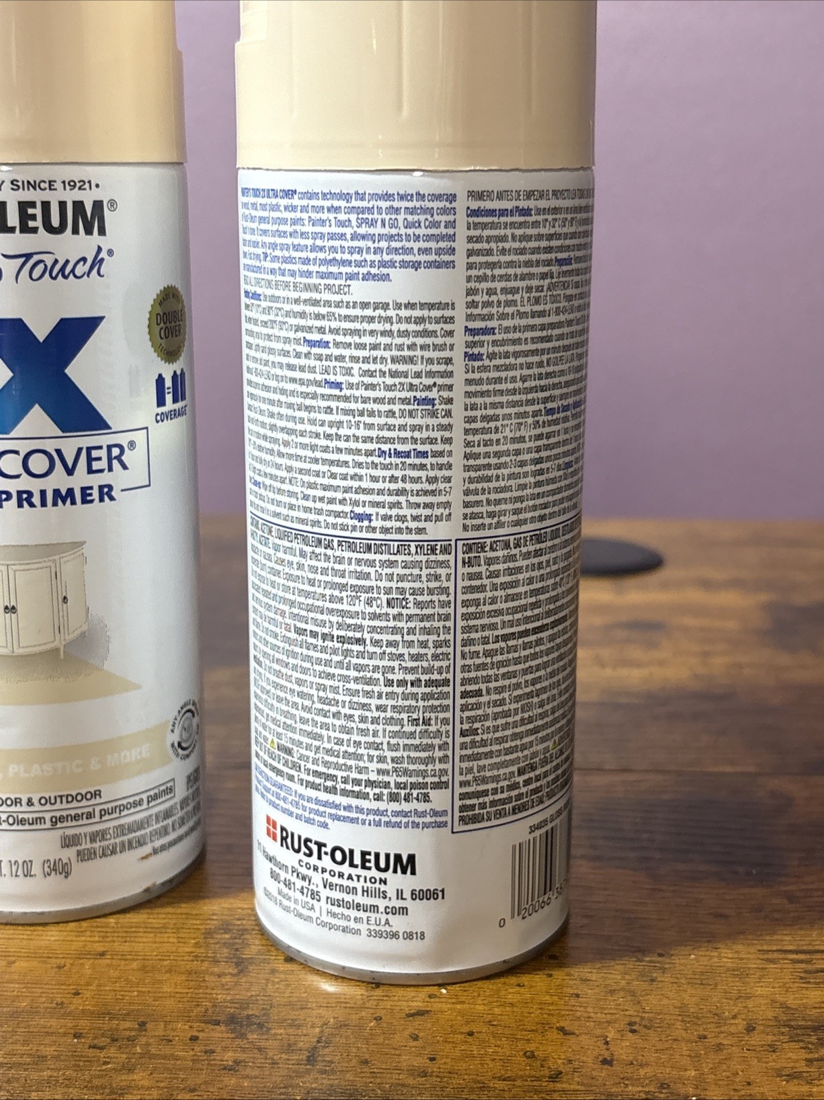 Rust-Oleum Painter’s Touch 2X Ultra Cover Gloss Ivory Spray Paint 12 oz Lot Of 2