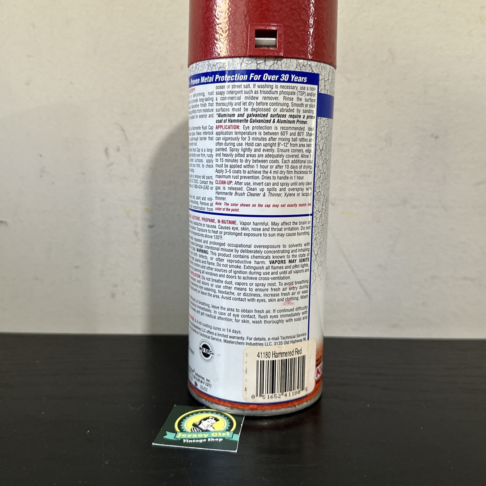 [ 1 Can ] Hammerite Hammered Finish Rust Cap Spray Paint 12 Oz – Red