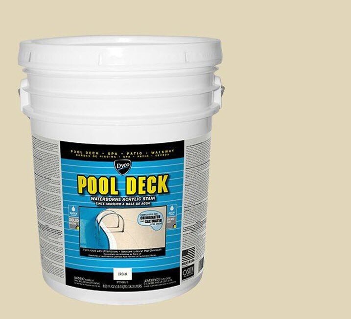 Pool Paint Deck 9060 Cream Low Sheen Waterborne Acrylic Stain 5 Gallon