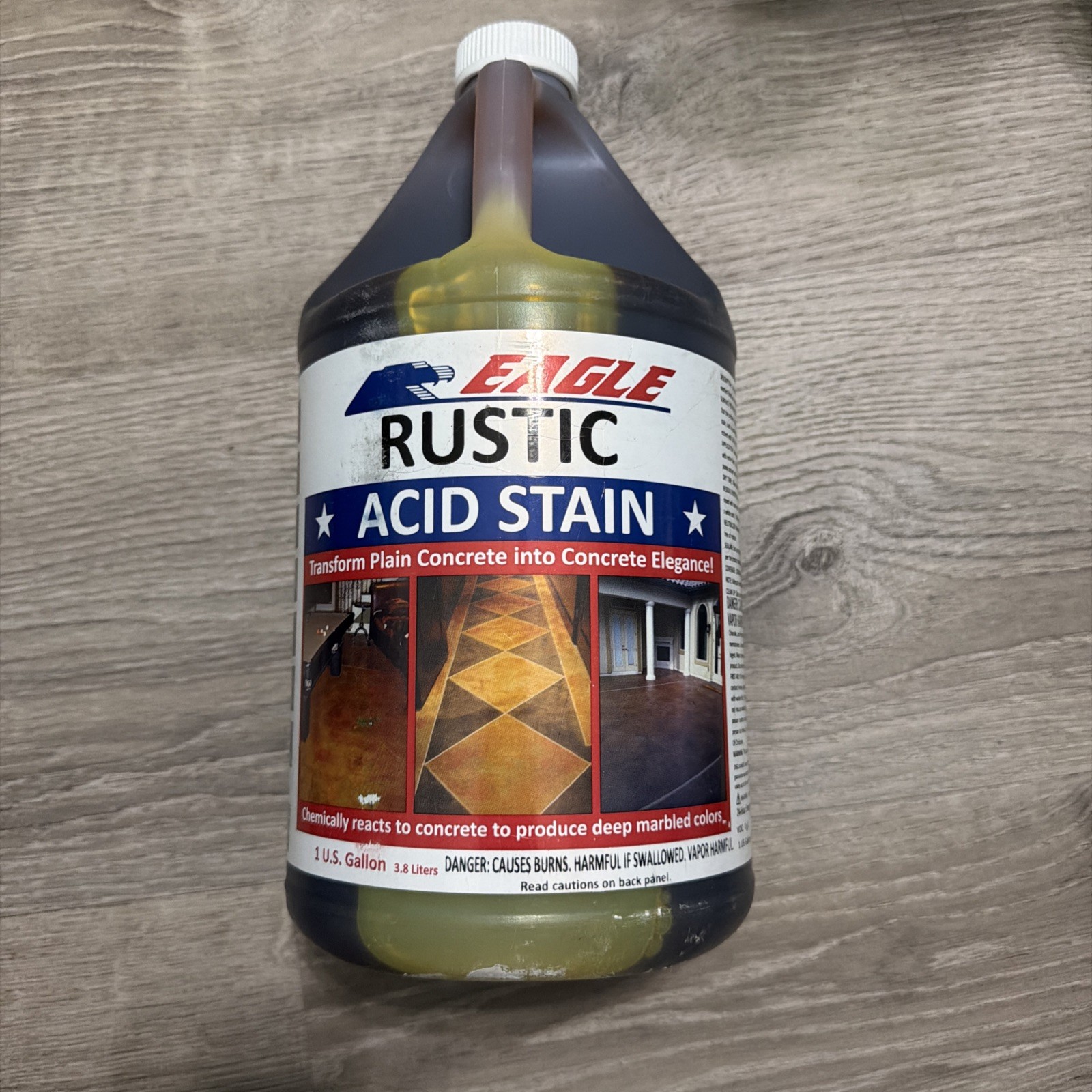 1 Gal Rustic Concrete Acid Stain Transforms Plain-Concrete into Marbled Elegance