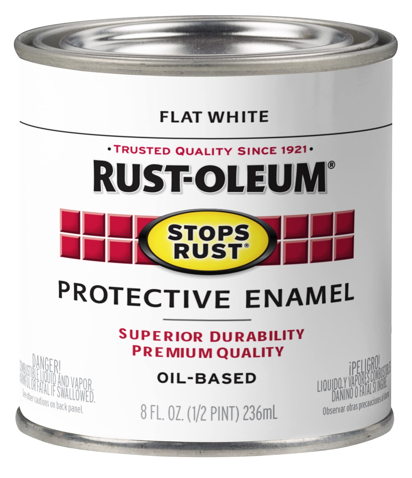 Rust Oleum Stops Rust Protective Enamel Paint Flat White 8 Fl Oz Durable Coating