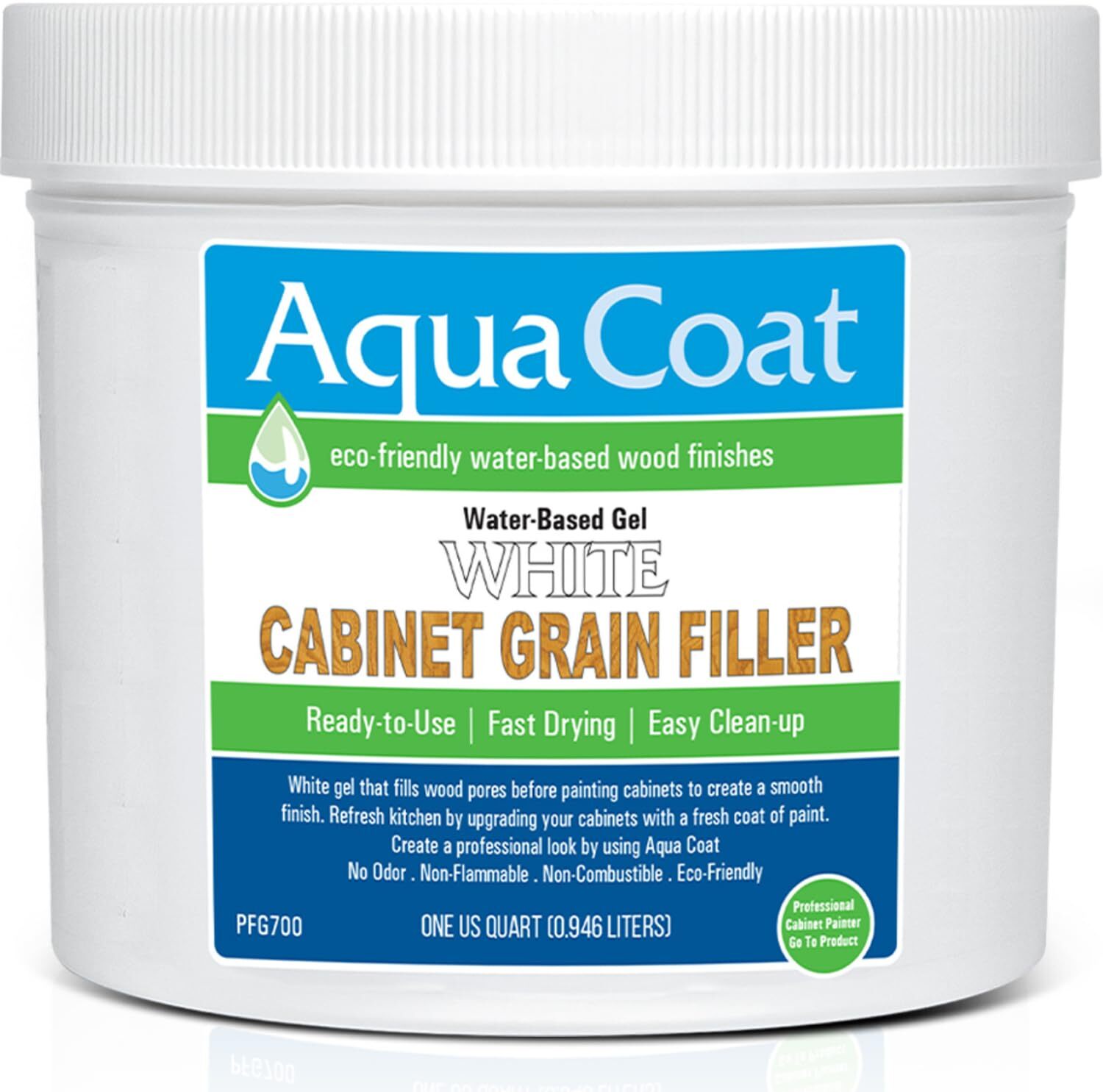 Aqua Coat White Grain Filler for Wood Cabinet Refinishing Smooth Finish Eco F…