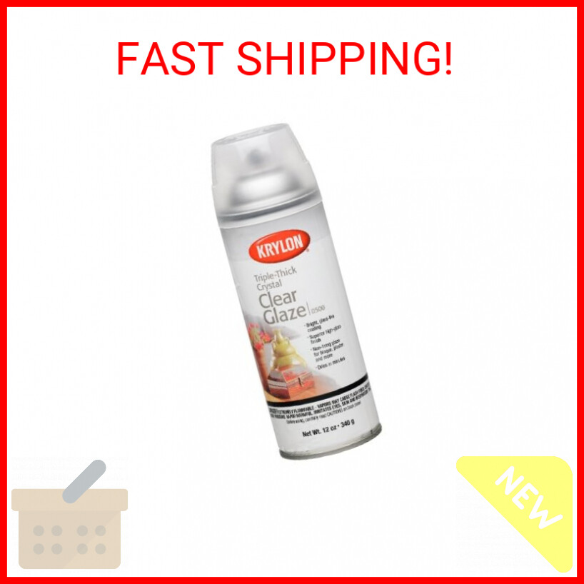 Krylon I00500A07 12-Ounce Triple Thick Clear Glaze Aerosol Spray,High-Gloss