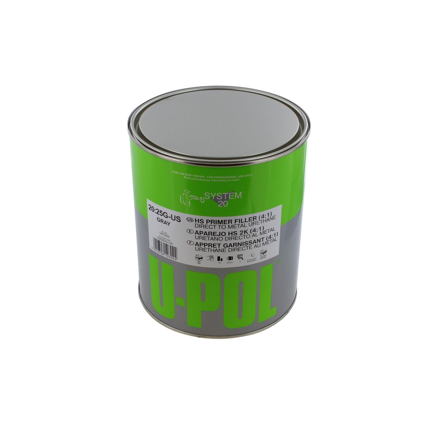 U-POL High Solids, Build Urethane Primer Kit 1 Gallon With Standard Hardener