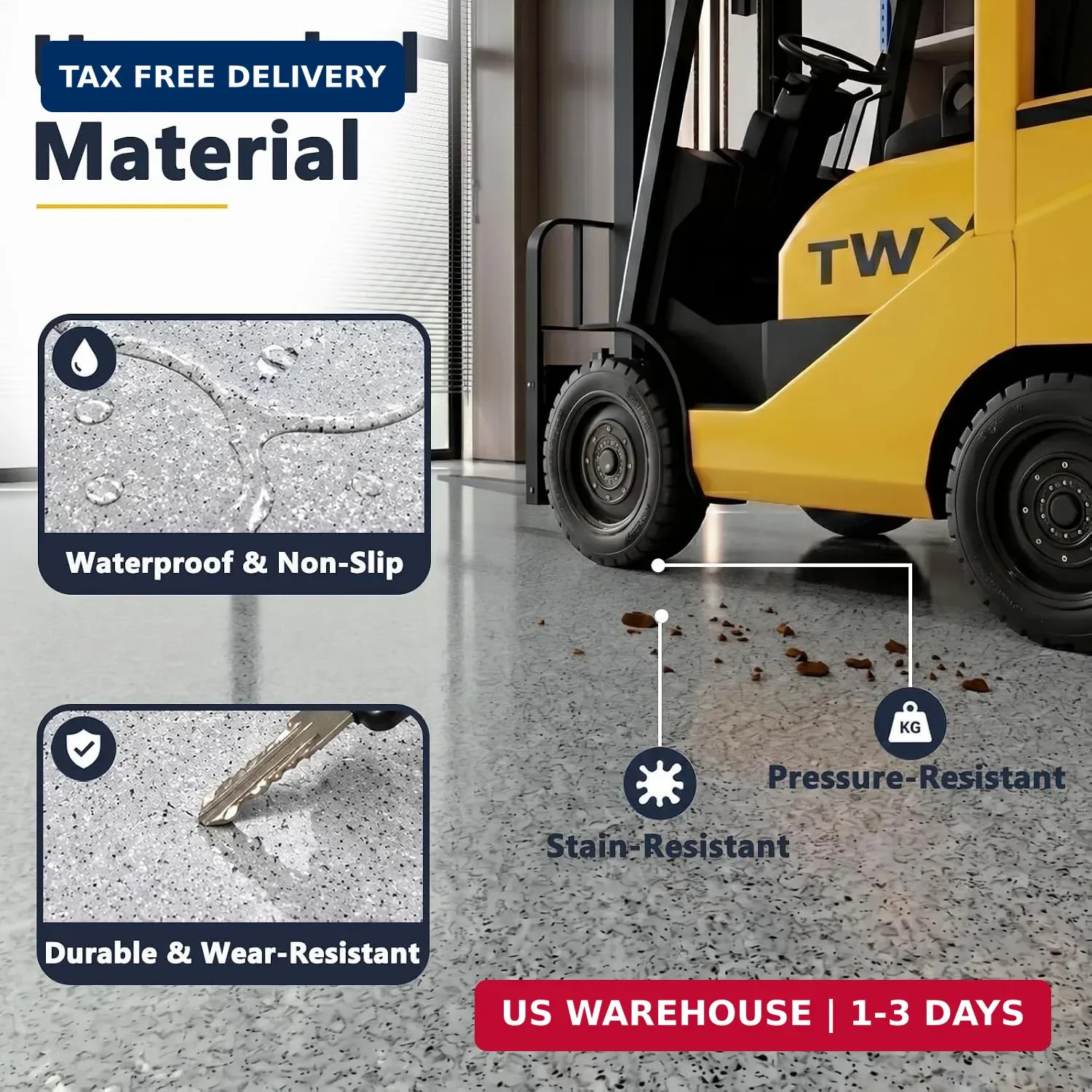 Epoxy Colored Sand Floor Paint for Concrete, Self-Leveling Coating | High-Gloss,