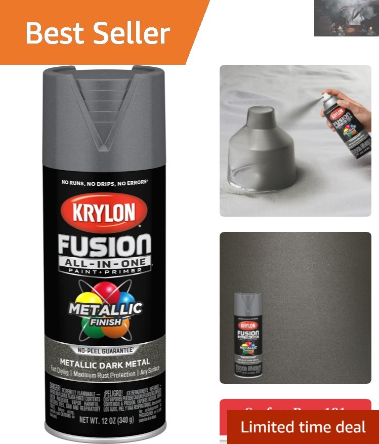 Fusion All-In-One Dark Metal Spray Paint, Fast-Drying & Rust Resistant, 12 oz