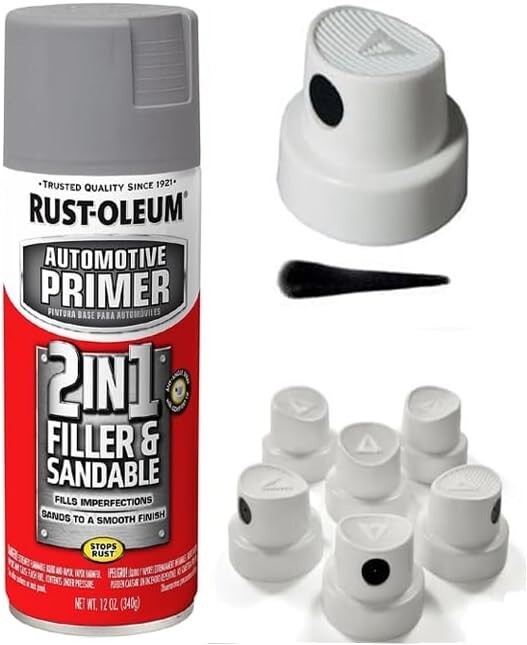5 Spray Paint Caps for Rust-Oleum Primer Spray Paint, Automotive Primer – NO CAN