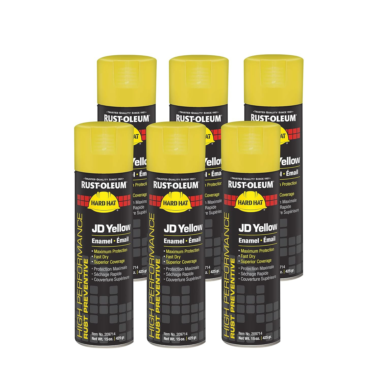 V2100 Yellow Spray Paint for Farm Equipment – 20oz, 6-Pack Value Set