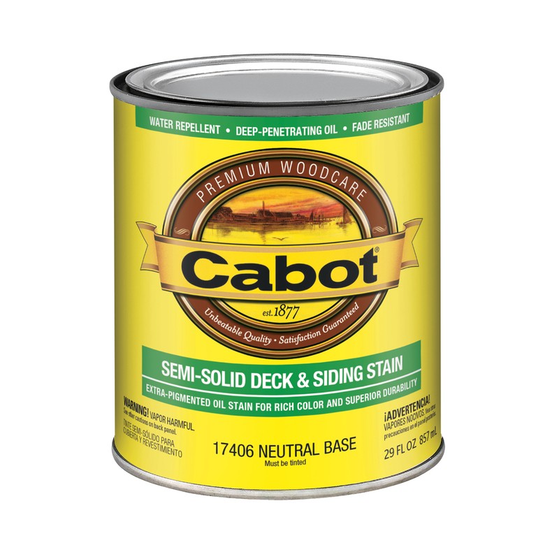 Cabot Low VOC Semi-Solid Tint Neutral Oil-Based Deck and Siding Stain 1qt (4-PK)