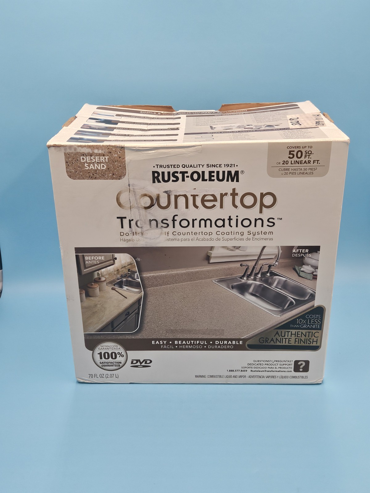 RUSTOLEUM 258286 DESERT SAND TRANSFORMATIONS COUNTERTOP REFINISHING SYSTEM – New