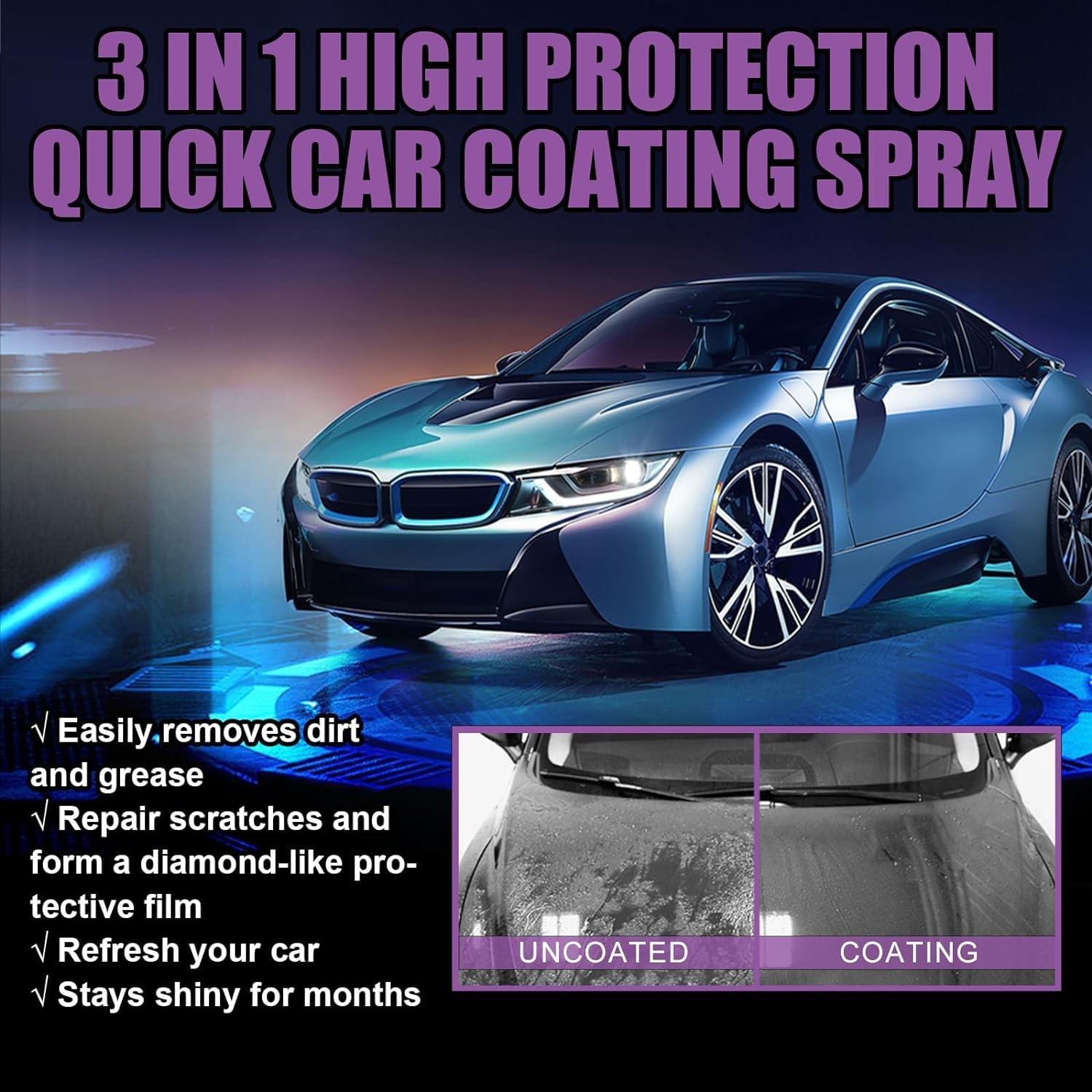 3Pcs Car Coating Spray, High Protection 3 in 1 3 1 Protection…