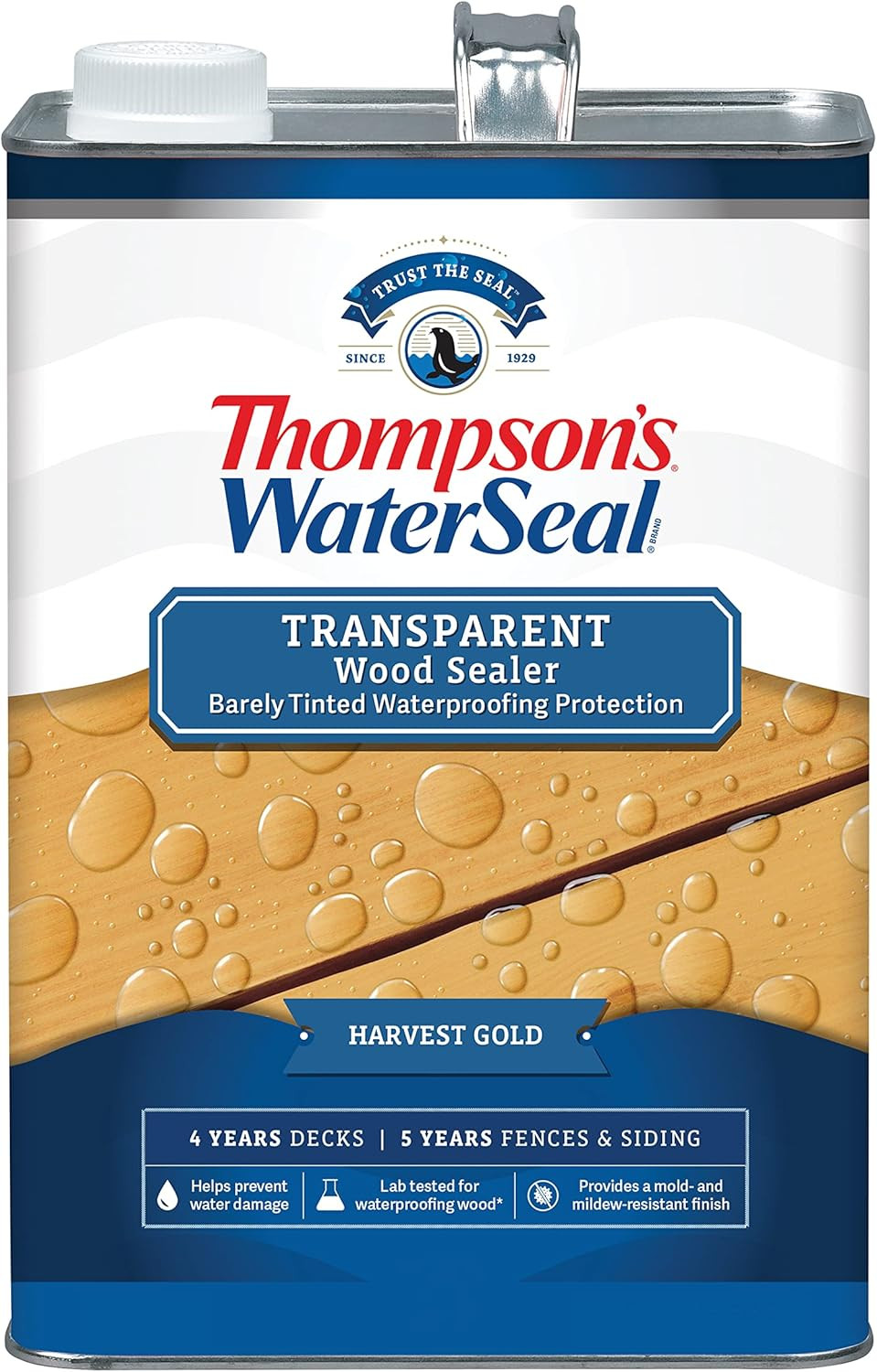 Transparent Waterproofing Wood Stain and Sealer, Harvest Gold, 1 Gallon