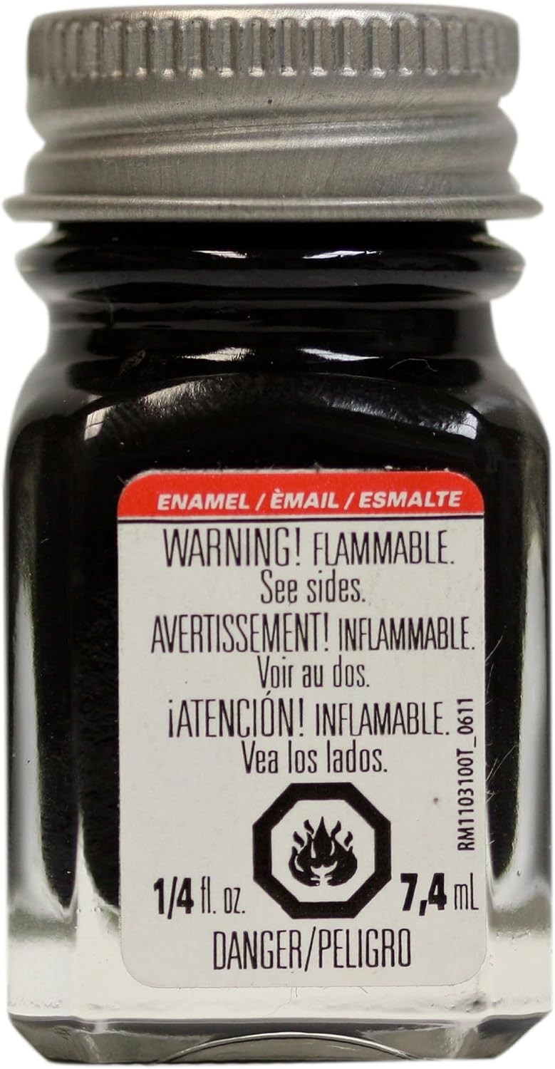0.25 Oz Flat Black Enamel Paint – Fast-Drying for Creative Projects